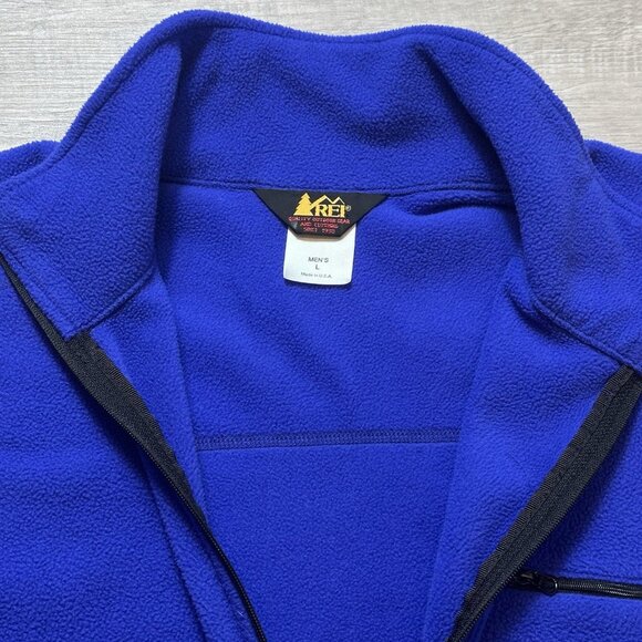 Vintage Rei Micro Series Polartec Fleece Pullover Half Zip Blue Mens Large USA - Picture 7 of 8